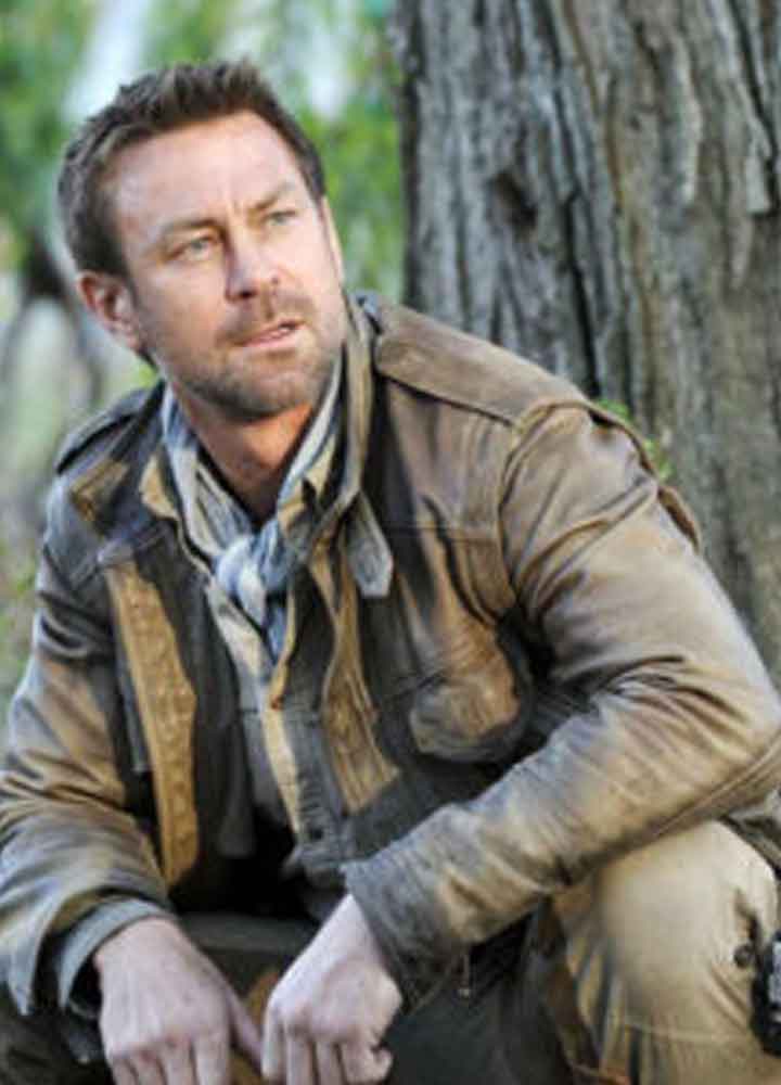 DEFIANCE (JOSHUA NOLAN) GRANT BOWLER BROWN LEATHER COAT